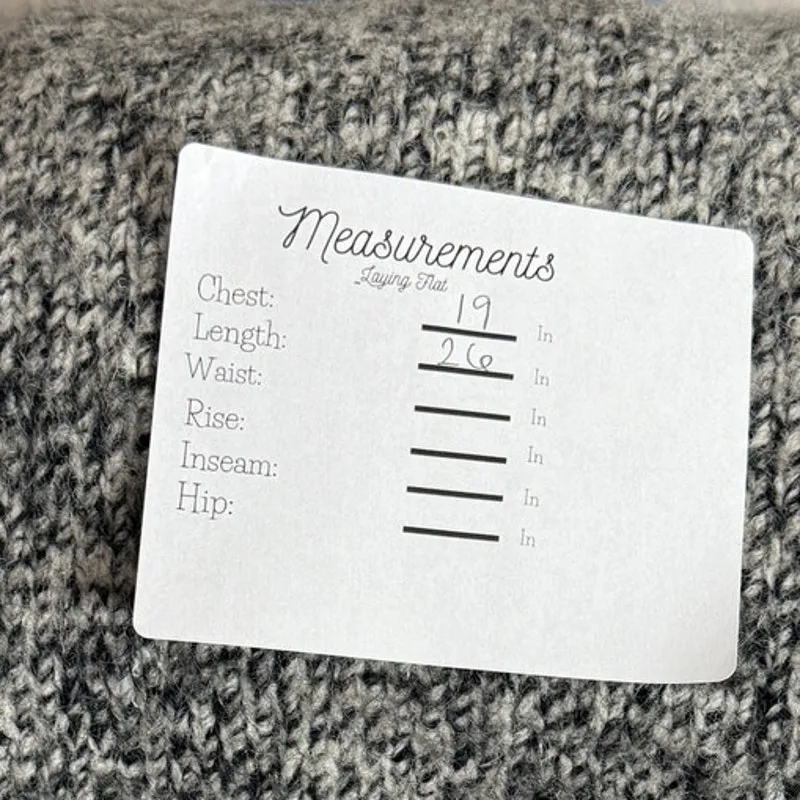 Zara Alpaca Wool Long Sleeve High Turtleneck Speckled Sweater Ribbed Hem S Grey - Image 9