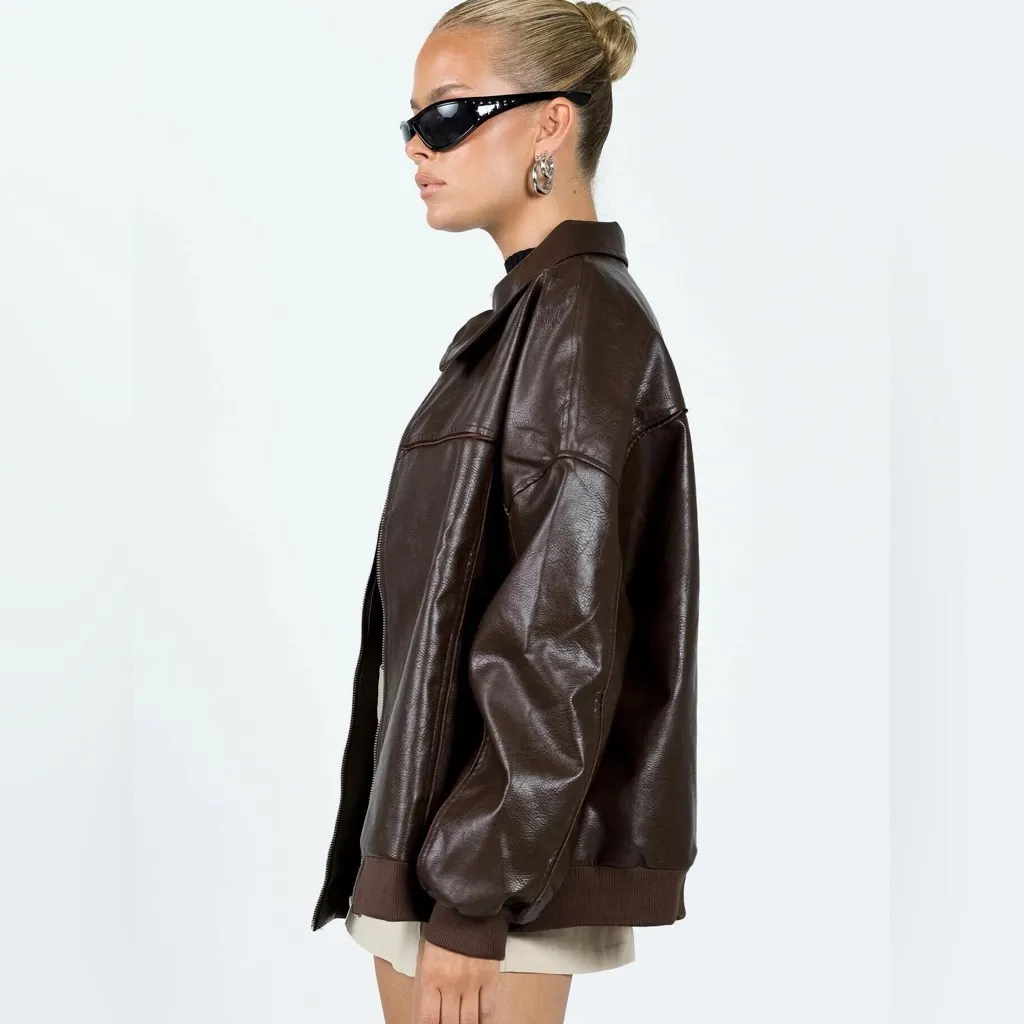 Princess Polly Women's Jacket in Brown, Size 2 - Image 4