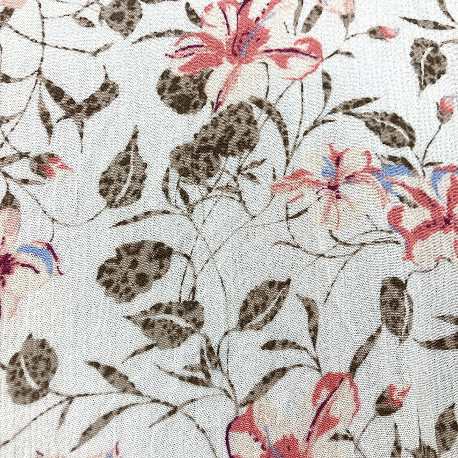 PS Kate Floral Crop Top S Smocked Waist Pink Gray USA Made Boho Relaxed💜 - Image 9