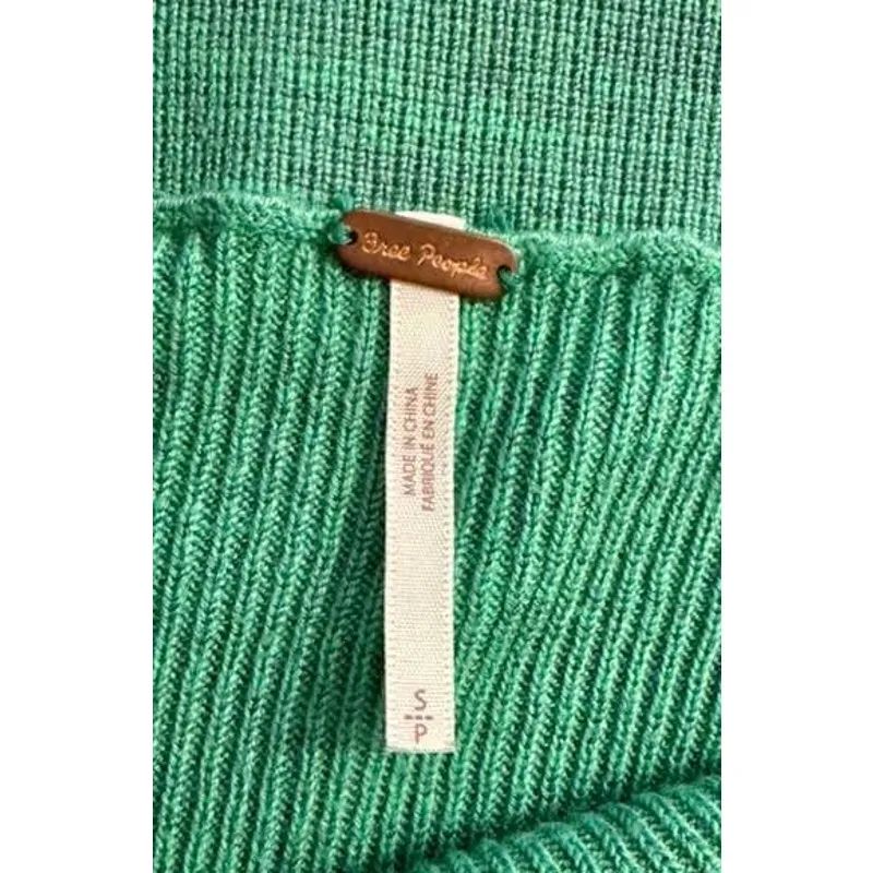 Free People Golden Hour Knit Midi Skirt Green Sz S - Image 4