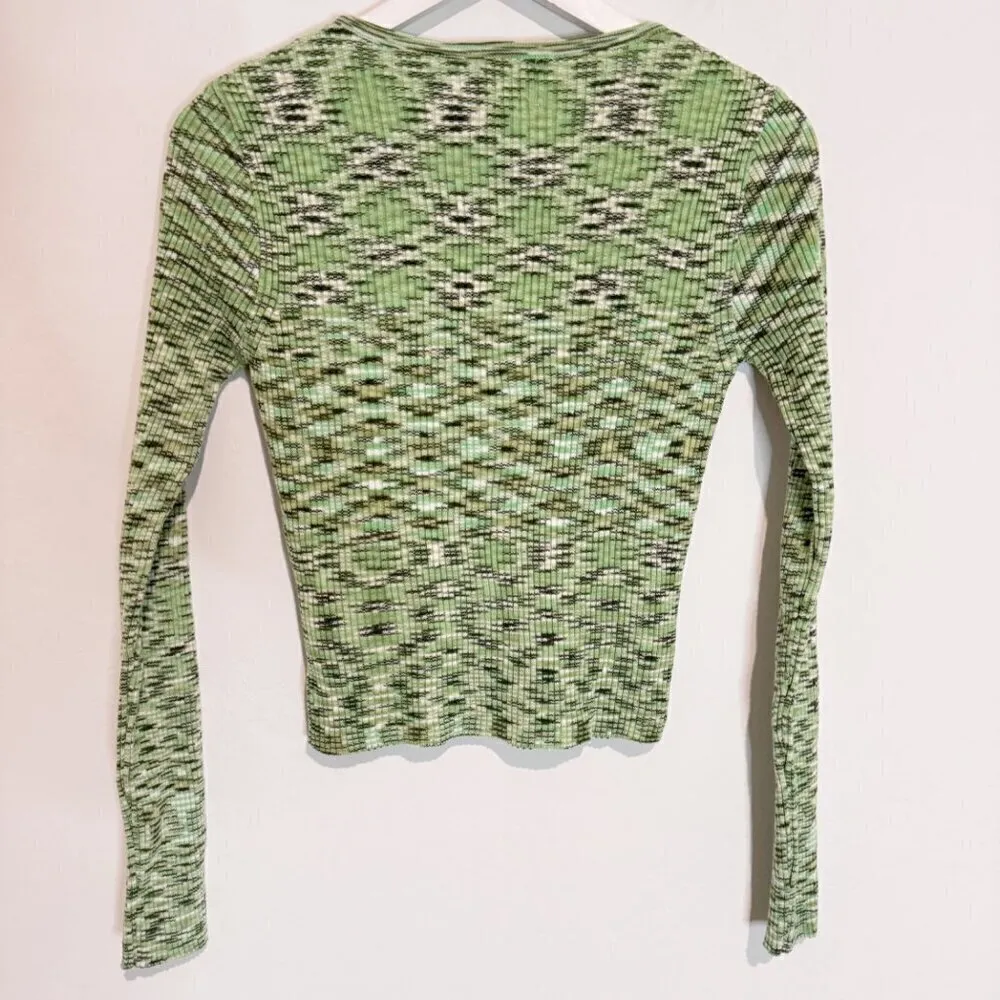 NWT ASOS Cutout Tie Front Knit‎ Cardigan Top 90s Alternative Grunge Green Size 2 - Image 7
