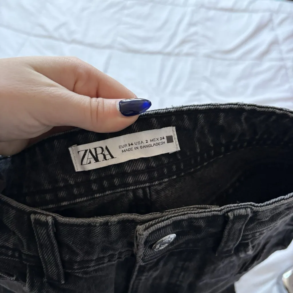 Zara Black Jeans Womens Size 2 Classic City Gothic Grunge Vampire Coquette Girly - Image 7