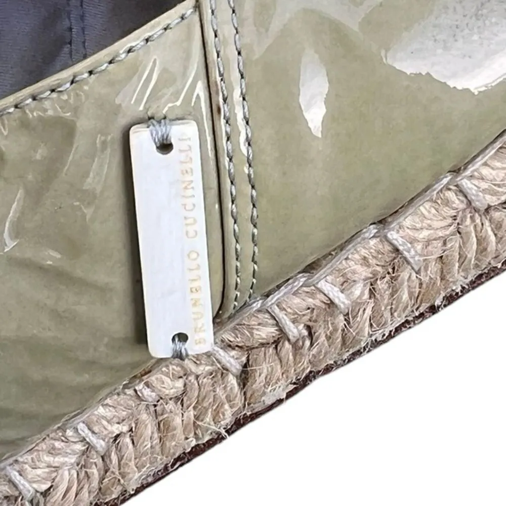 BRUNELLO CUCINELLI Green Patent Leather Espadrilles 36.5 - Image 9