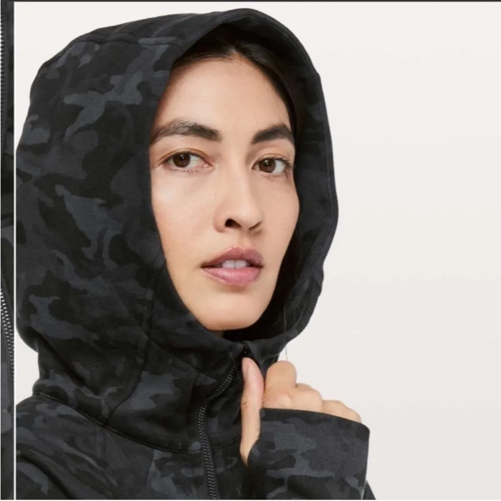 Lululemon Scuba Hoodie *Light Cotton Fleece Incognito Camo Multi Grey size 8 - Image 5