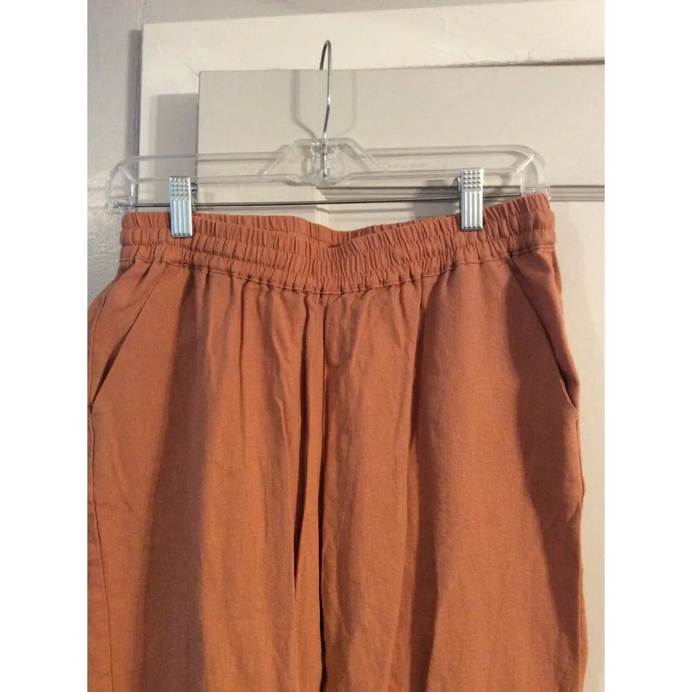 Linen Blend Size Medium Leisure pants Womens Brown - Image 5