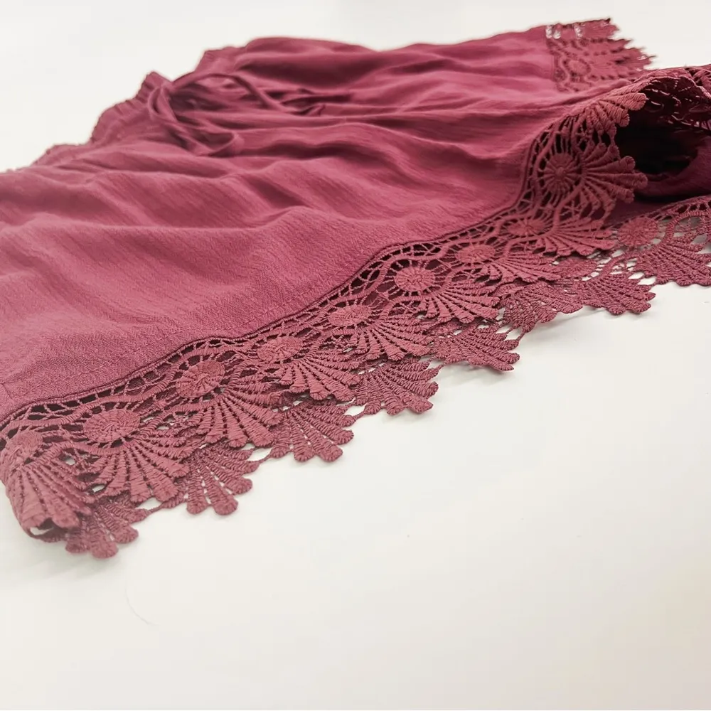 Bohemian Crochet Trimmed Gauze Coord Set | Size M Pink Size M - Image 8