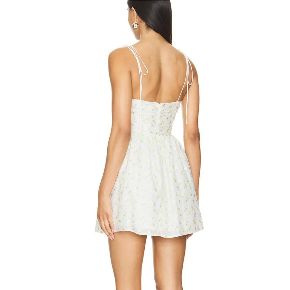 For Love & Lemons Kiela Eyelet Corset Bustier Mini Dress M Revolve Cottagecore - Image 3