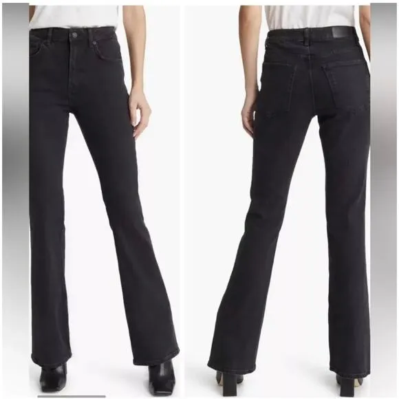 Rails Black High Rise The Sunset Slim Flare Jeans Size 30 $198.00 (New) - Image 2