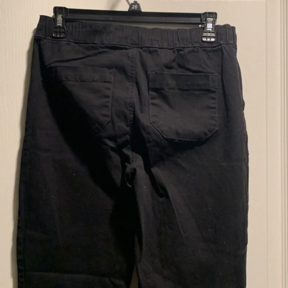 American Original Rewash Drawstring Twill Rushed Jogger Pants Black Size Small - Image 8