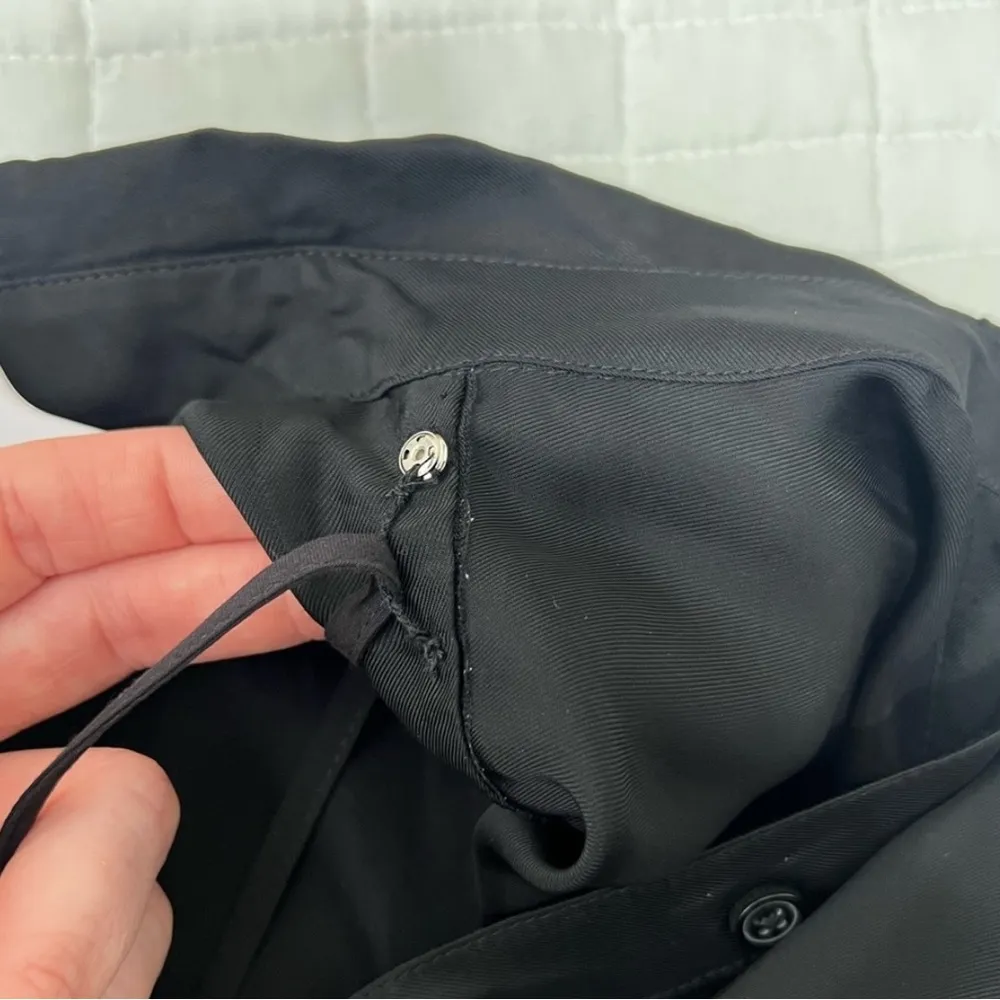 J. Crew Amelia Popover Shirt Dress Drapey Viscose Twill in Black Size Small - Image 10