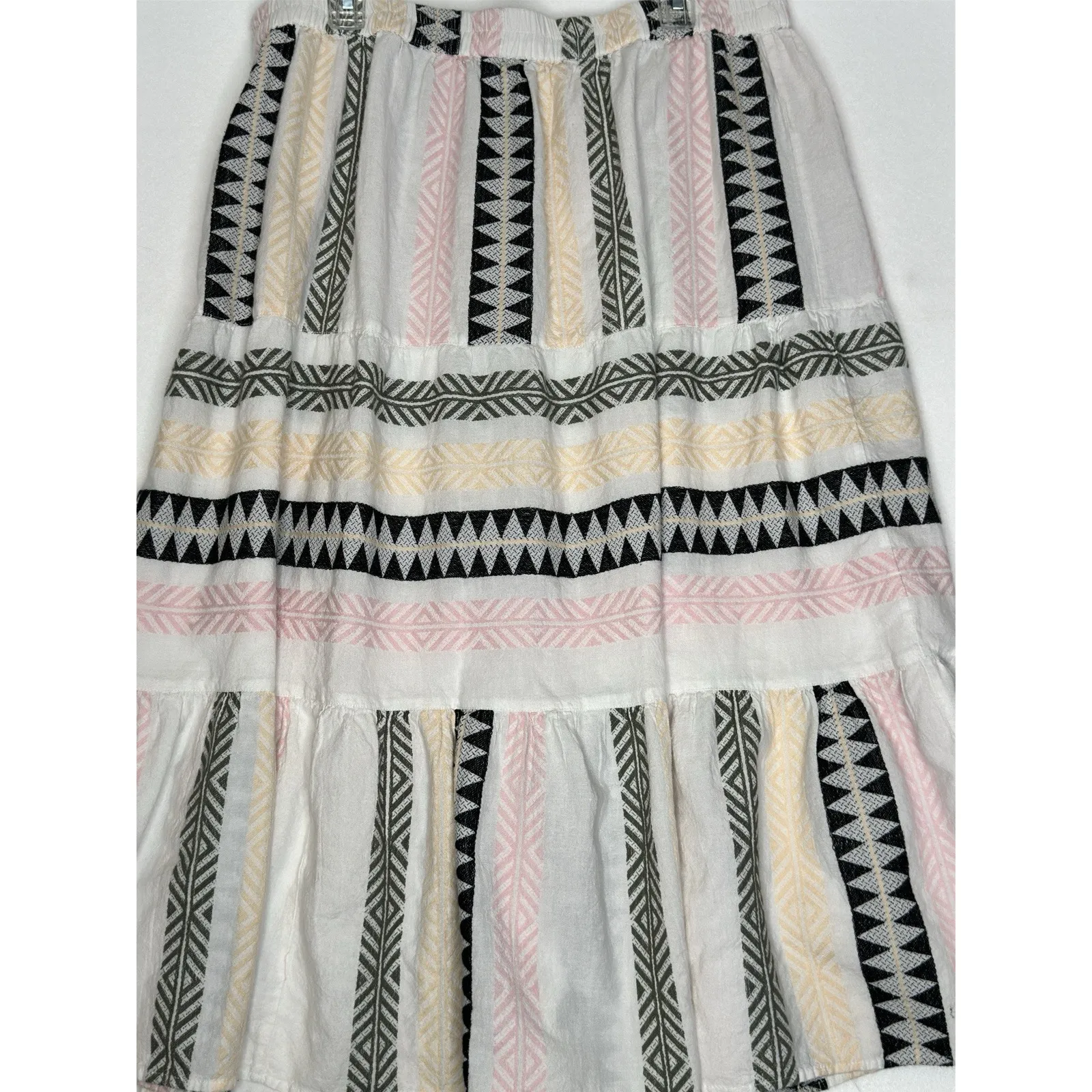 Ashlynn Embroidered Midi Tiered Boho Skirt‎ Large - Image 5