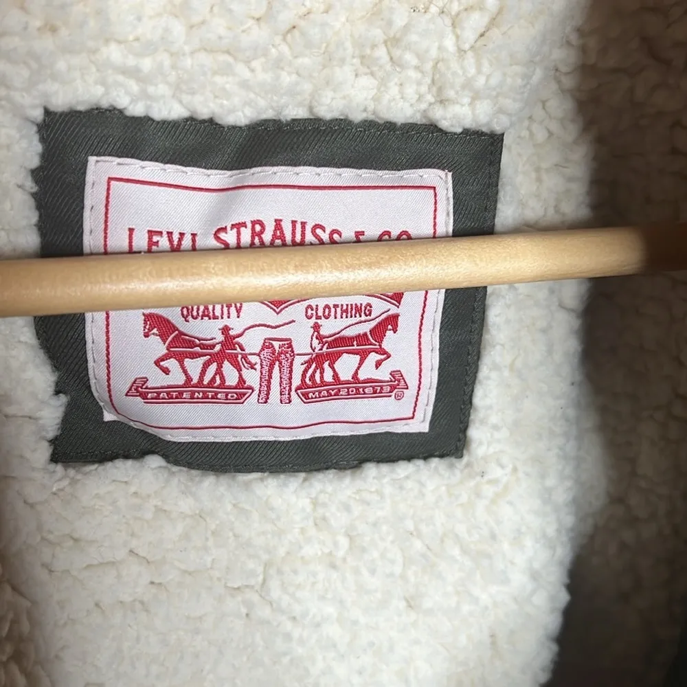 NWT Levi's Women's Performance Mid-length Parka Jacket Army Green Size 2X - Image 12