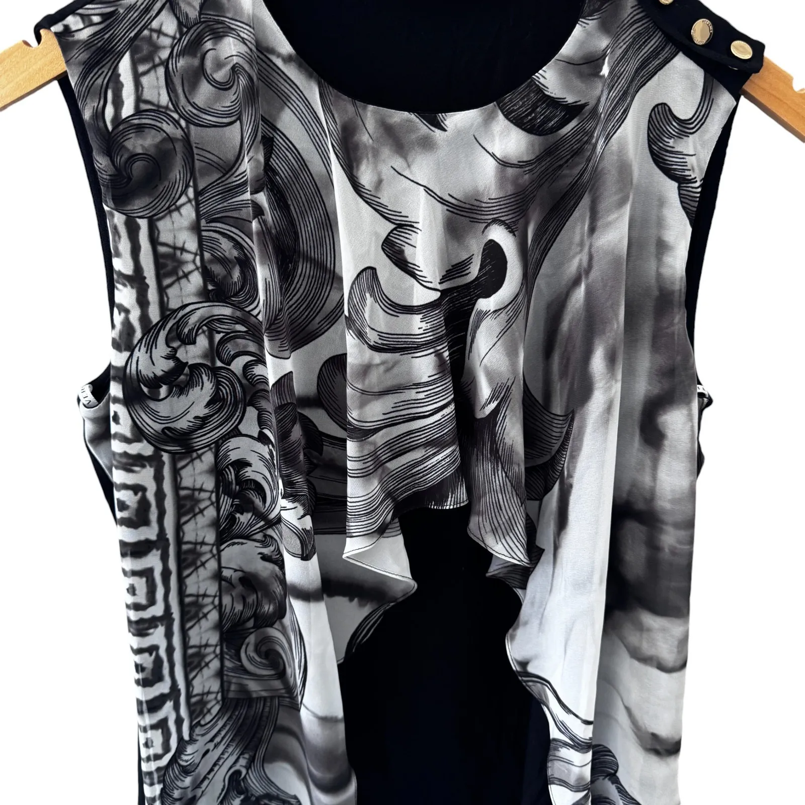 Versace Collection‎ Donna Sleeveless Jersey Top Blouse Size 42 Made in Italy - Image 4
