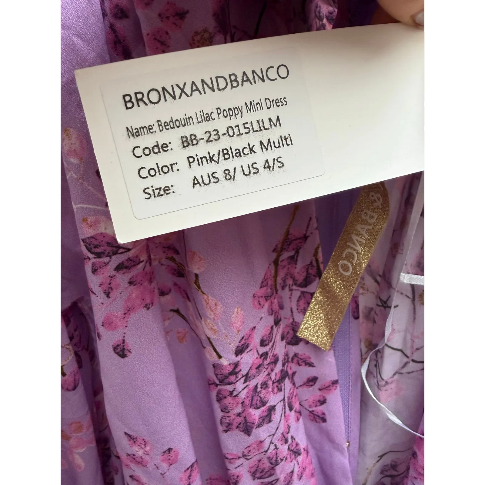 NEW NWT Bronx & Banco Bedouin Poppy Mini Dress Lilac size 4 / Small - Image 7