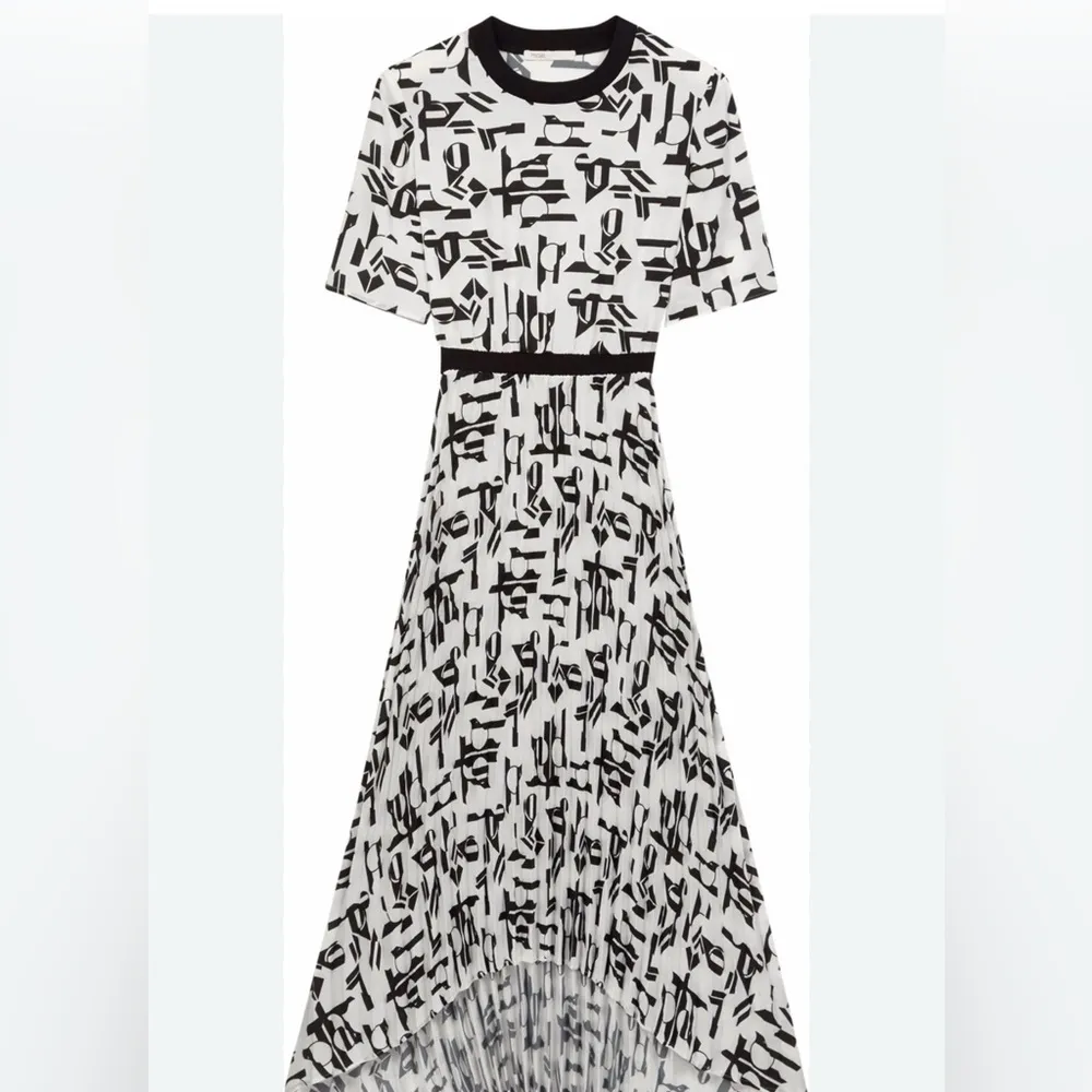 MAJE Rosyla graphic pleated midi dress - Image 5