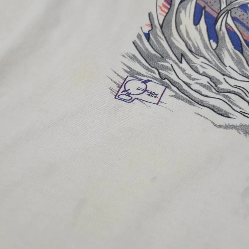 Marvel Thor Shirt Size Medium MLB New York Mets Graphic Tee Grungy Grunge Stains Cut Tag Unisex  - Image 8