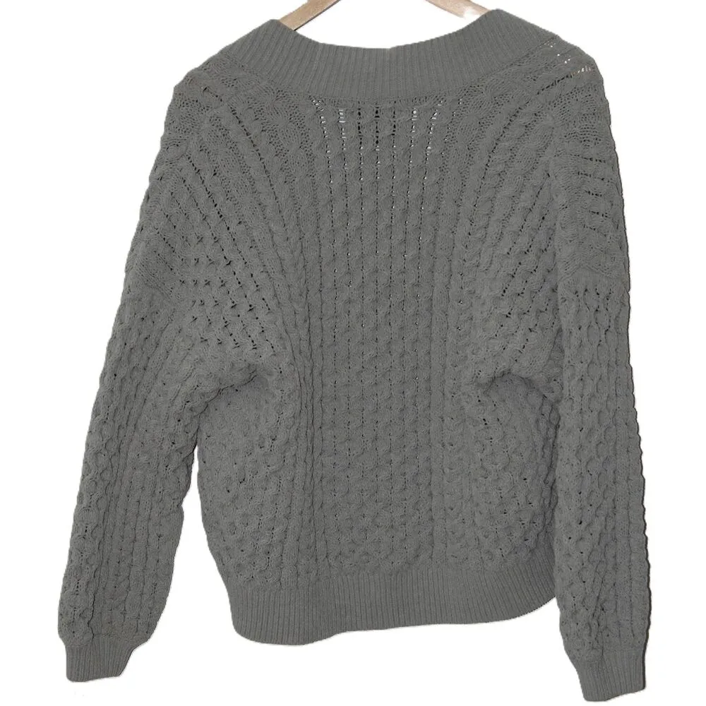 Womens Abercrombie & Fitch Soft AF Green Ribbed Knit Cardigan Sweater Size Small - Image 2