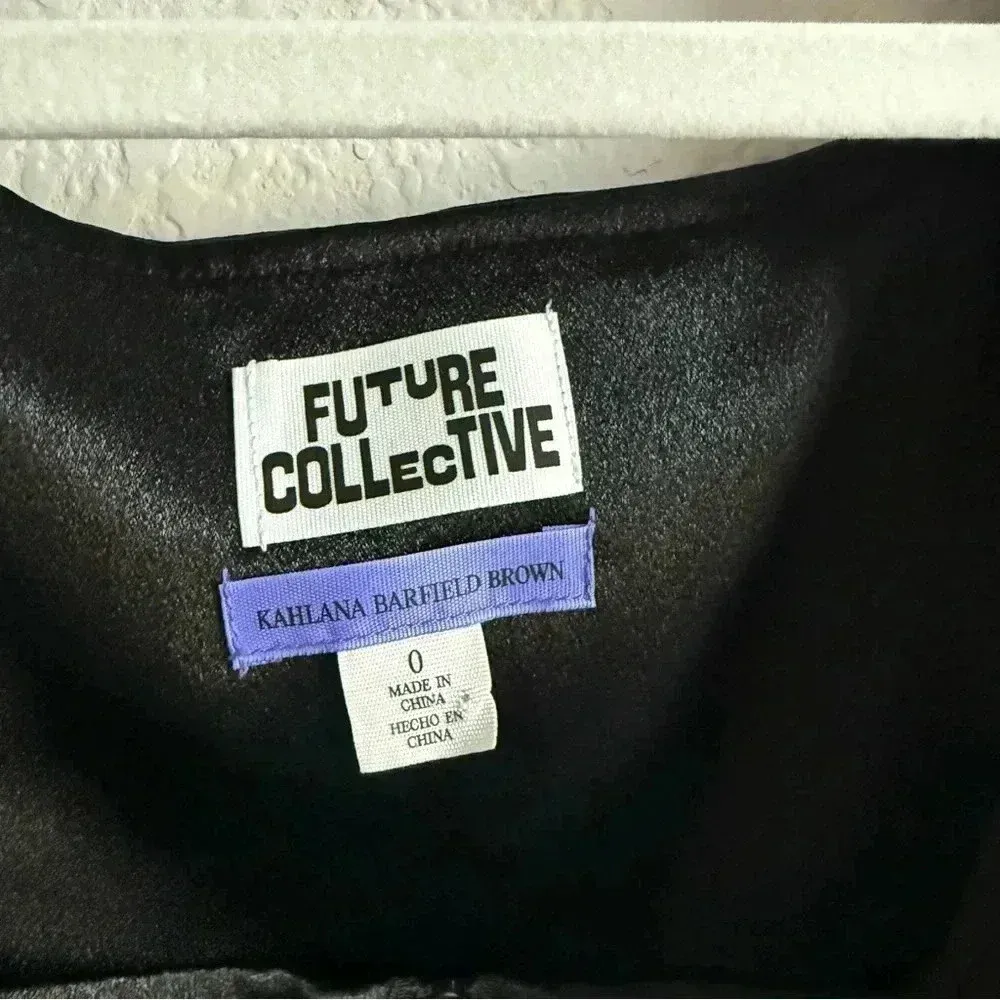 Future Collective Kahlana Barfield Brown‎ Pointed Front Zip Black Bustier Size 0 - Image 9