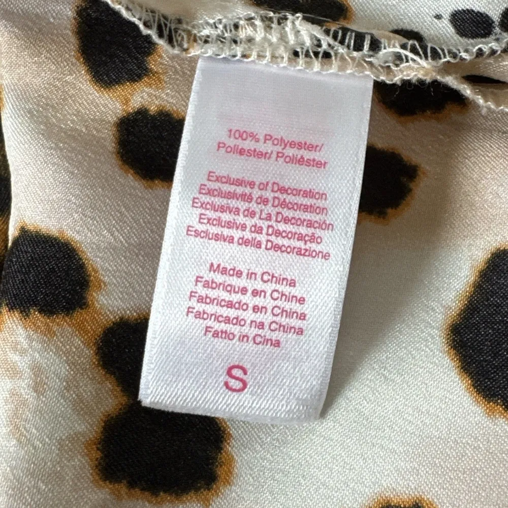 Oscar de la Renta Pink Label 90's Vintage Caftan Dress Animal Print Loungewear S - Image 11