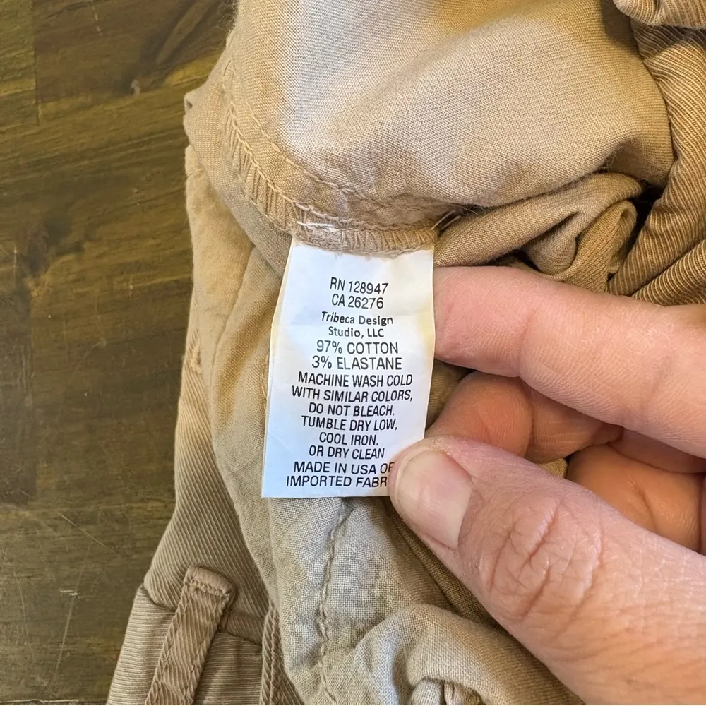 Nili Lotan East Hampton Side Stripe Tape Crop Pants Khaki Tan Preppy Cotton 10 - Image 8