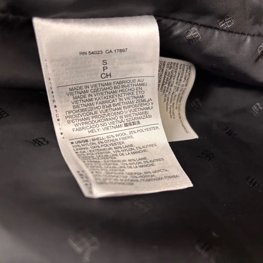 Banana Republic black wool blend duffle coat or jacket womens Small - Image 5