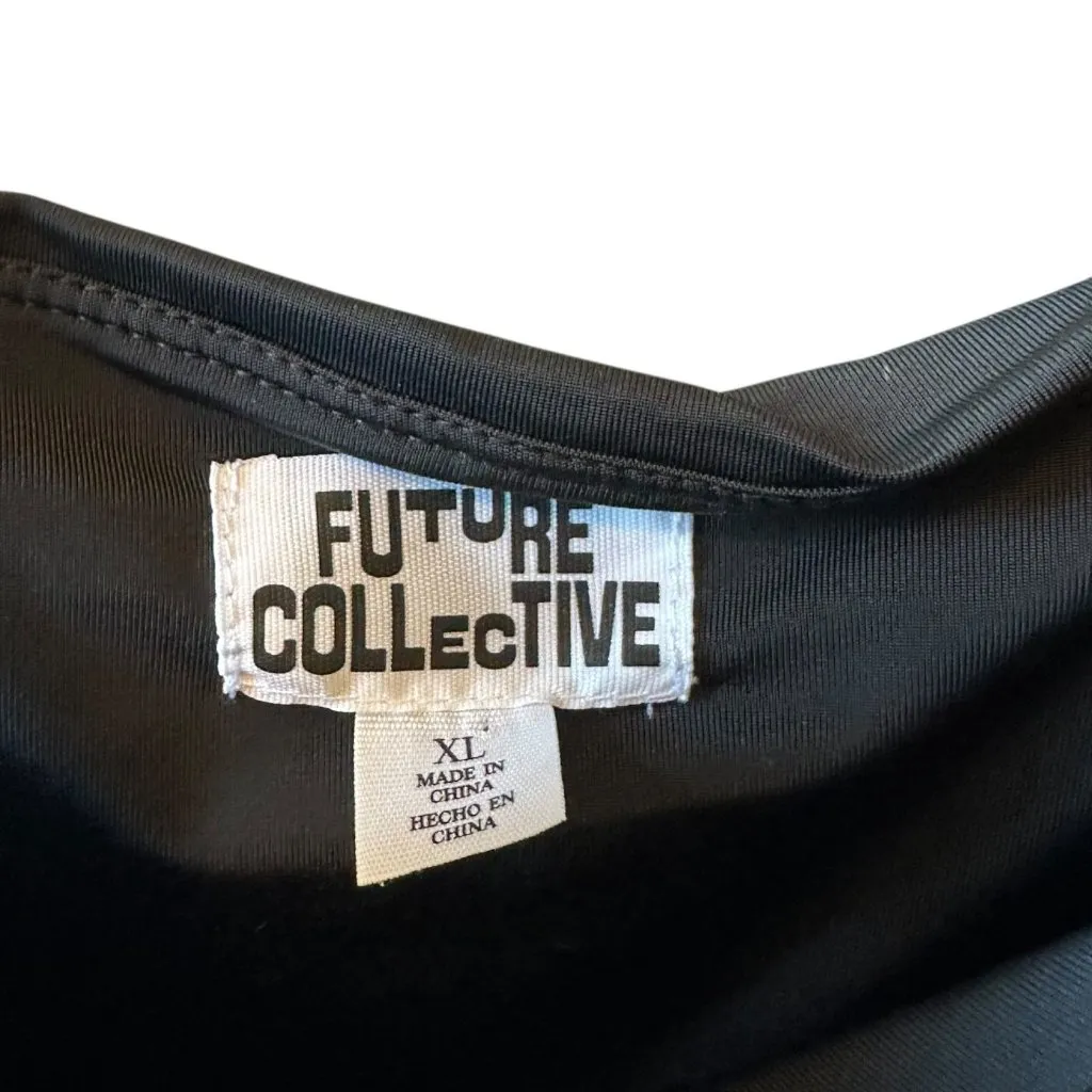 Future Collective Black Jersey & Taffeta Peplum Cami Top – Women’s Size XL - Image 5