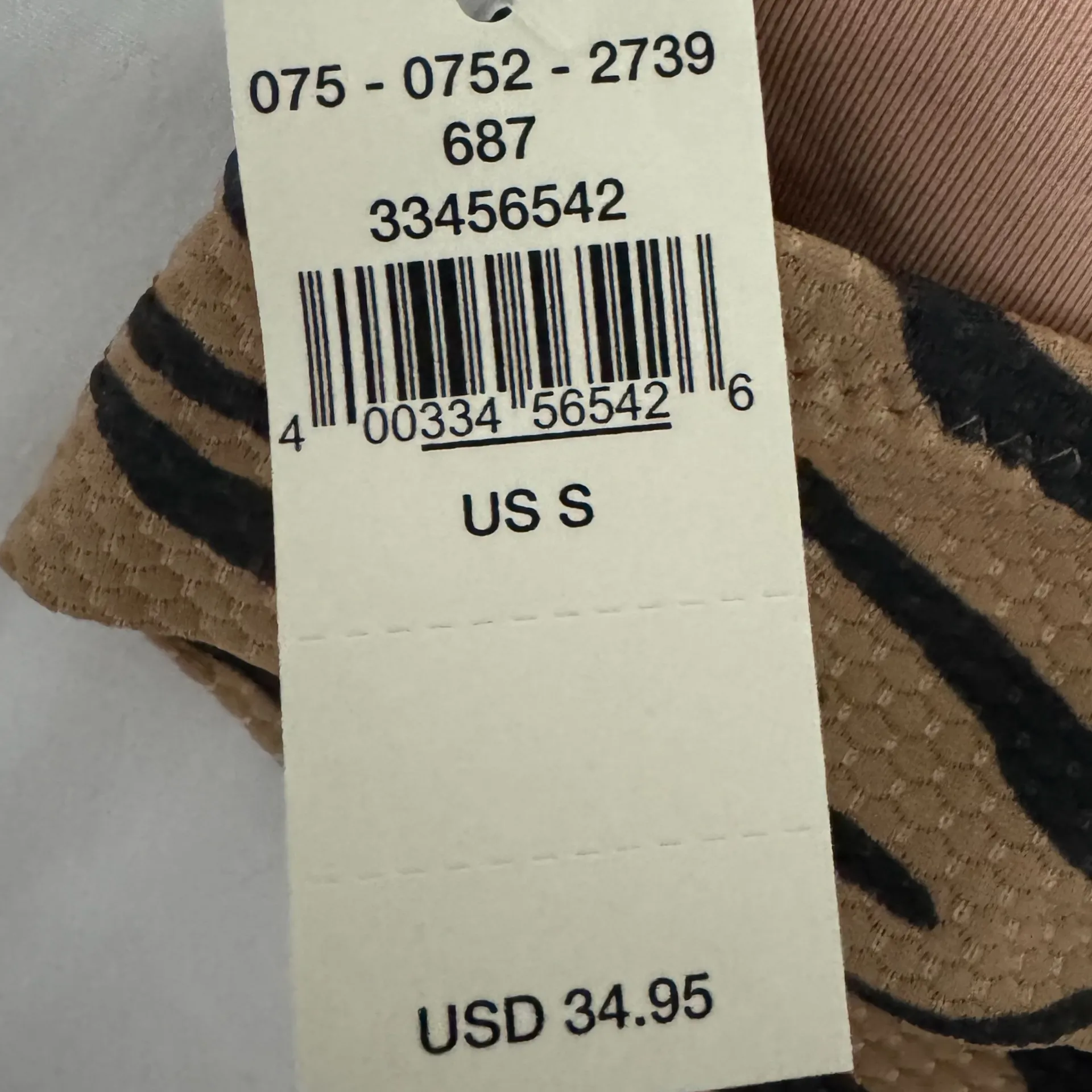 AE Aerie Bikini Top Triangle Style Adjustable Straps Zebra Print Tie Around S - Image 11