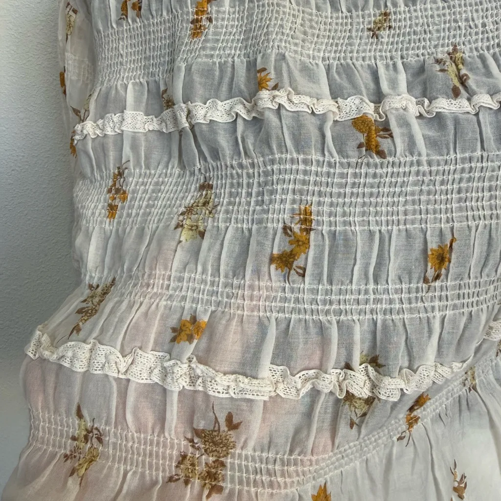 Rebecca Taylor Cream Floral Blouse - Image 6