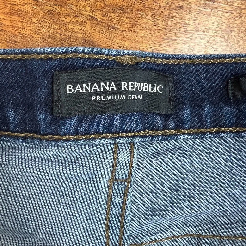 Banana Republic Jeans Womens 31 Blue High Rise Straight‎ Raw Hem Ankle Denim - Image 12