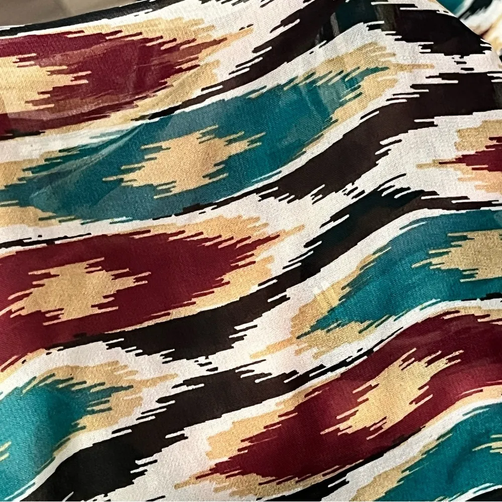 Tribal Aztec Sheer Kimono Cardigan Women’s One Size Open Front Boho Festival - Image 7