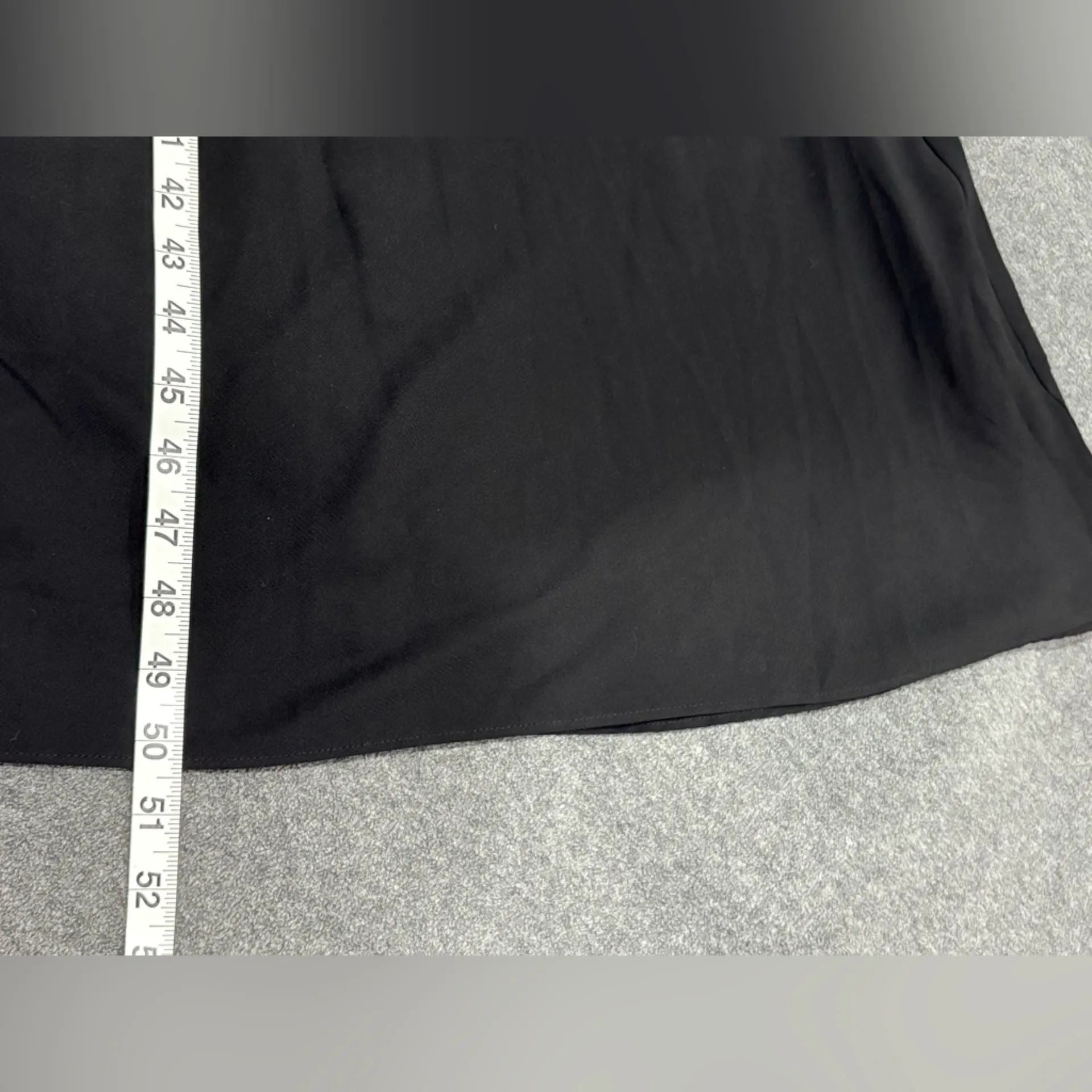 Oscar de la Renta Black Maxi Slip Dress with Floral Embroidery Size S - Image 4