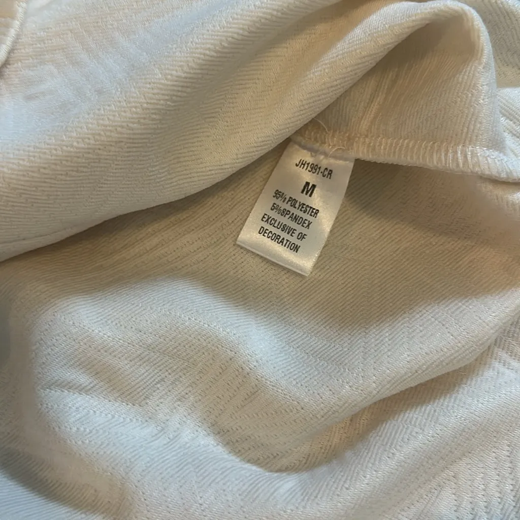 NWT THML Cream Textured Long Sleeve Dress Sz M - Image 12