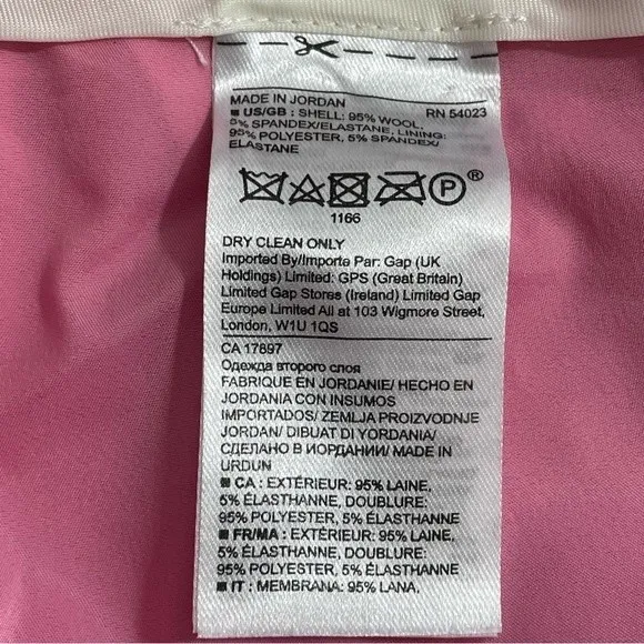 Banana Republic Avery Pants Tickle Me Pink‎ Wool Trousers Size 4 - Image 6