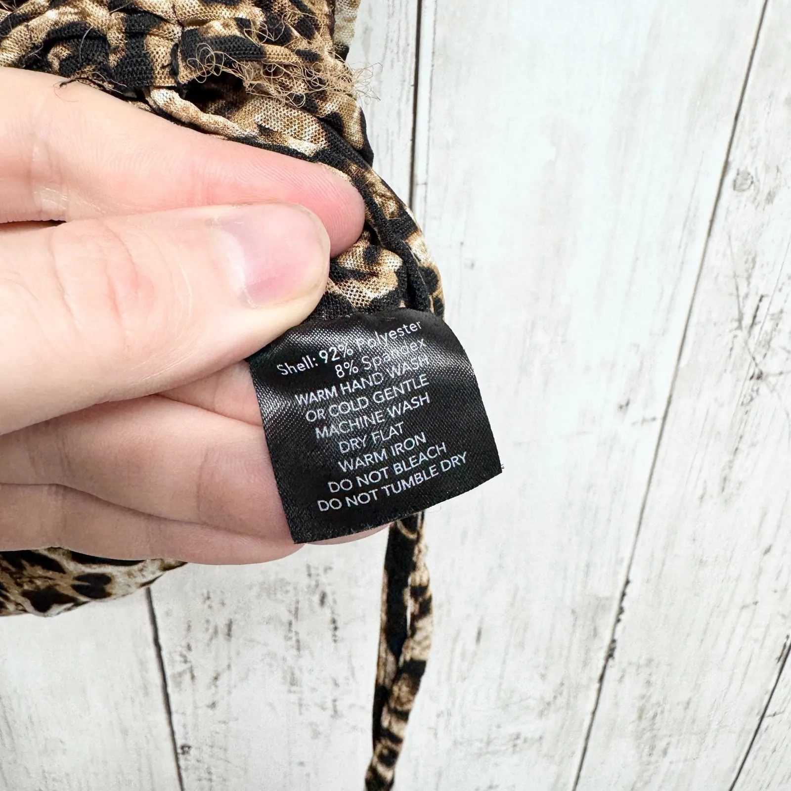 Tiger Mist Shirt Women Small Cheetah Print Cinched Ruched Short Sleeve Blouse - Image 3