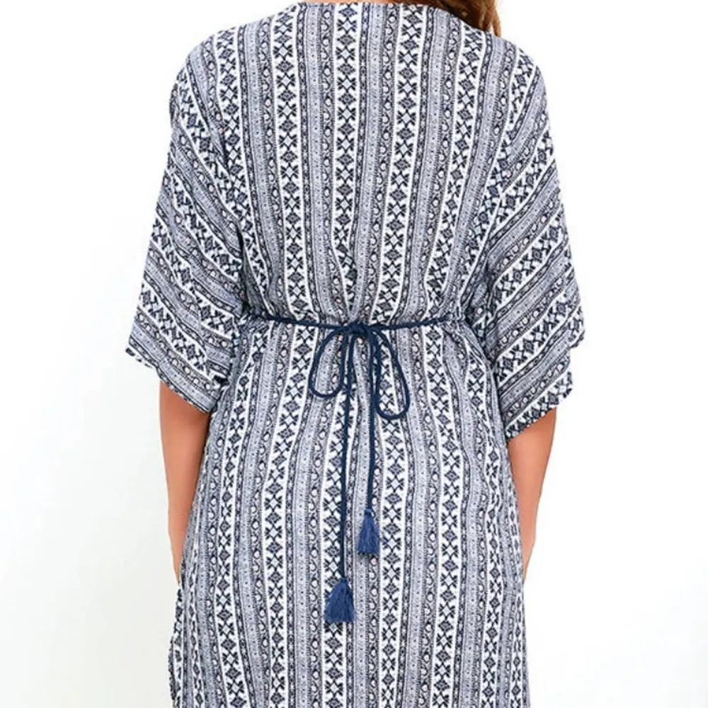 Somedays Lovin' Riviera Blue Print Kaftan Cover-Up - Image 3
