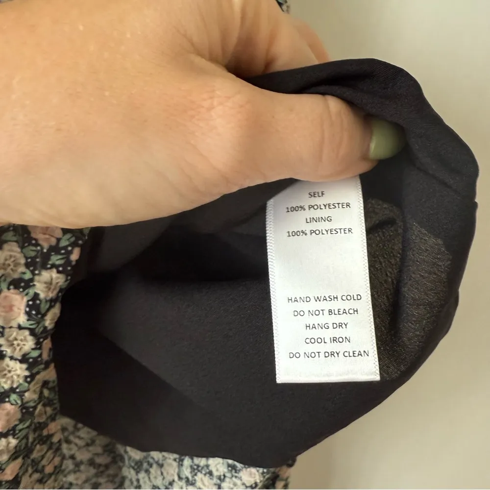 Things Between Black Pink Rose Floral Textured Tiered Maxi Dress M Size M - Image 4