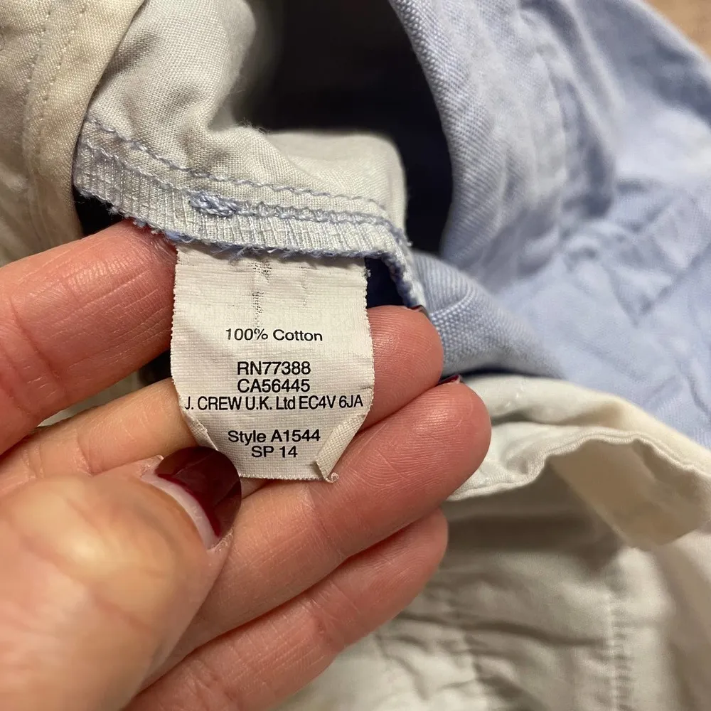 J.Crew Baby Blue Cotton Chambray Shorts Womens Size 4 Style A1544 - Image 5