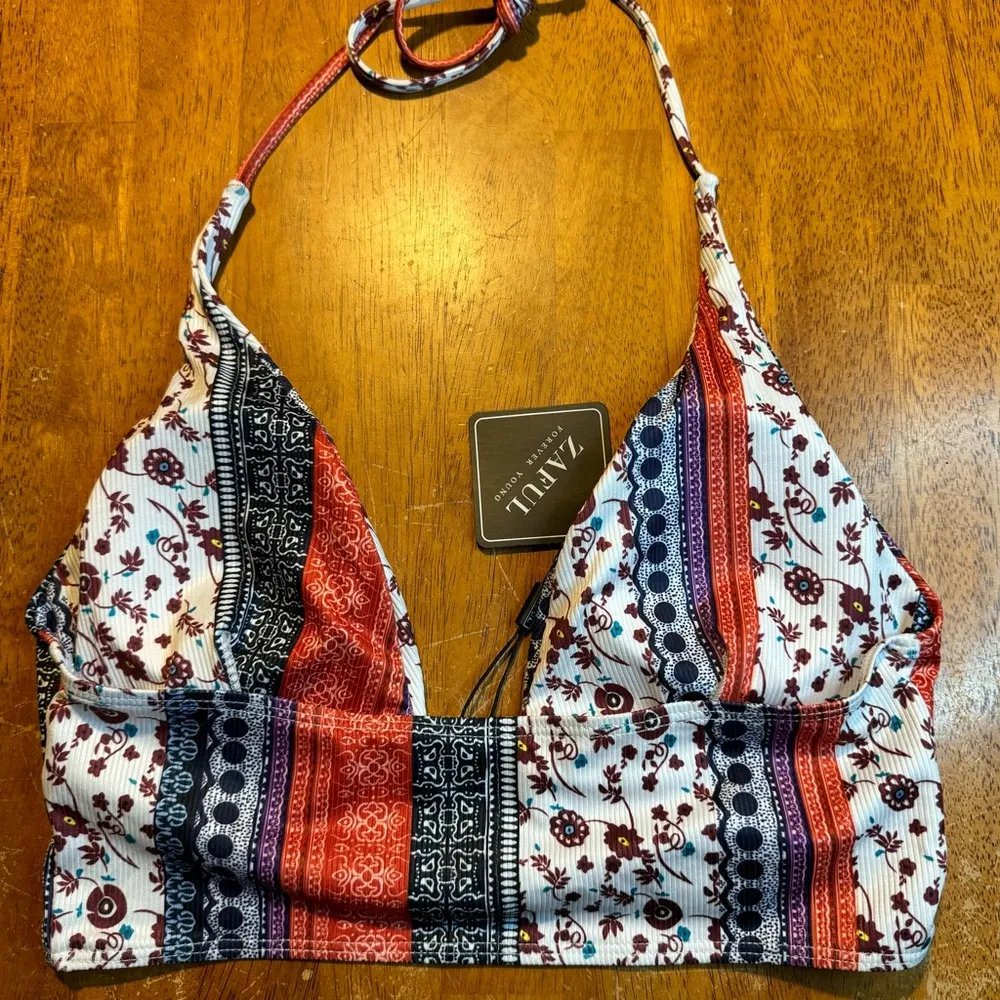 O Ring Halter Swimsuit Top Tribal Festival Boho - Image 3