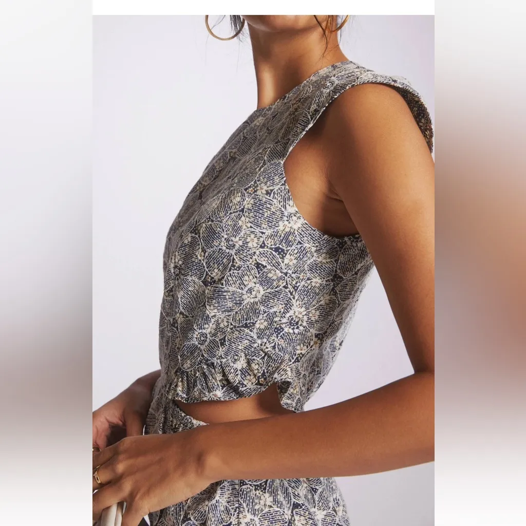 Anthropologie Helena Jumpsuit Adelyn Rae Navy Cream Floral NEW Size XS - Image 2