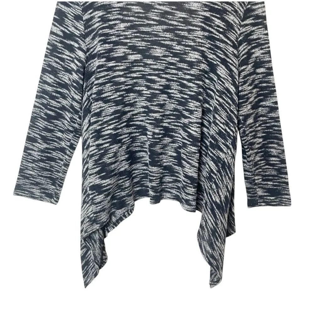 VTG CAROL ROSE Lightweight Navy Blue Asymmetric Sweater Cardigan, Large - Image 7