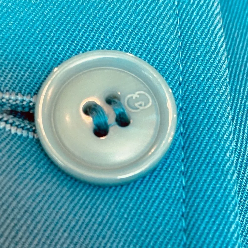 GUCCI Vintage Wool Blazer Turquoise Blue Size 40 - Image 7