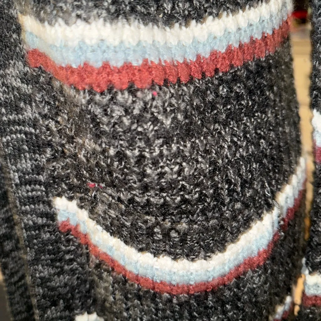 Pink Rose Black and White Striped Cardigan - Image 5