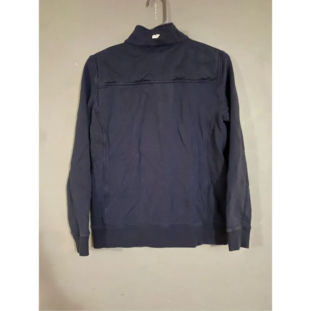 VINEYARD VINES Collegiate Shep Shirt Navy 1/4 Zip Sweatshirt Small - Image 6