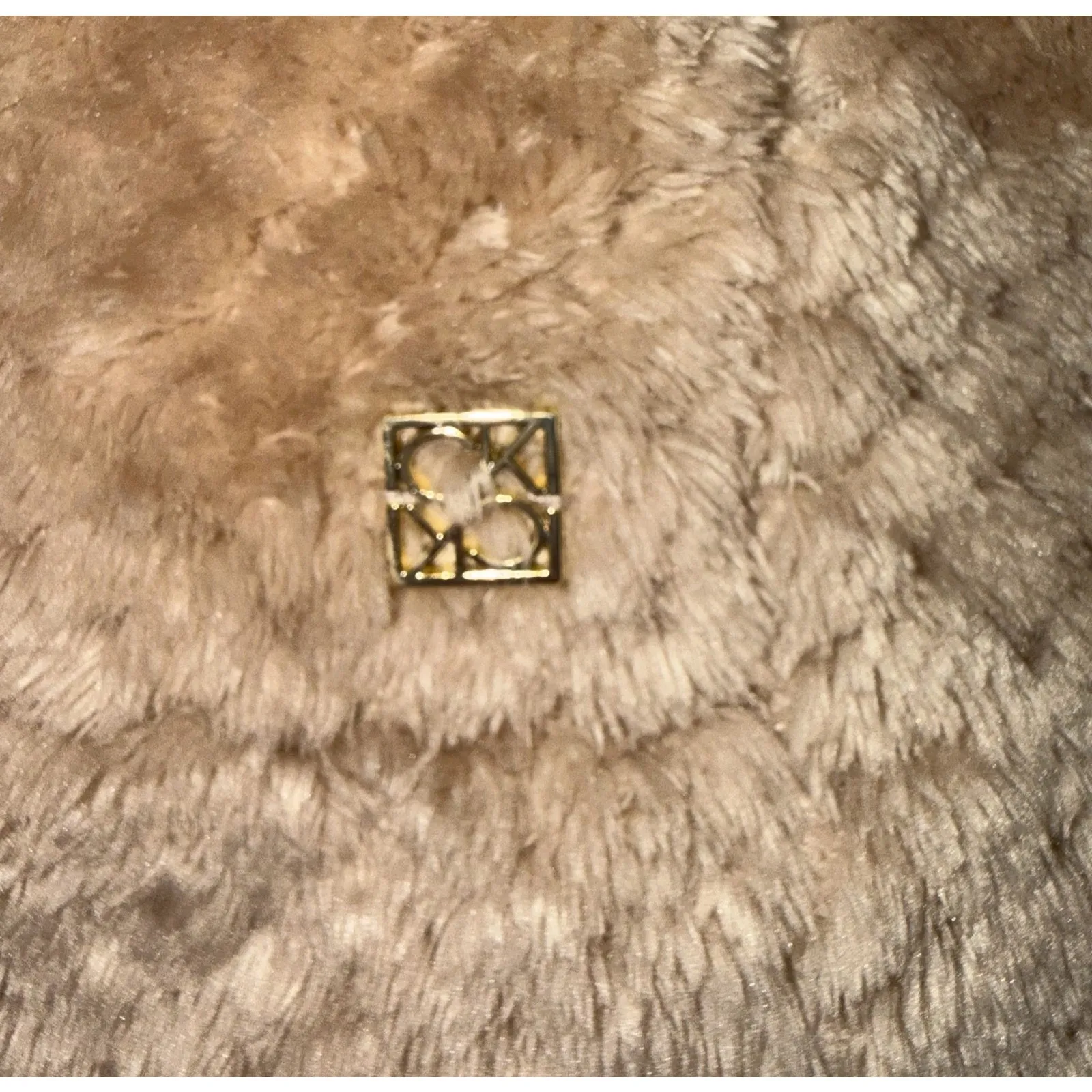 Calvin Klein  Velour Fleece Jacket Men’s Medium Tan Textured Full Zip - Image 6