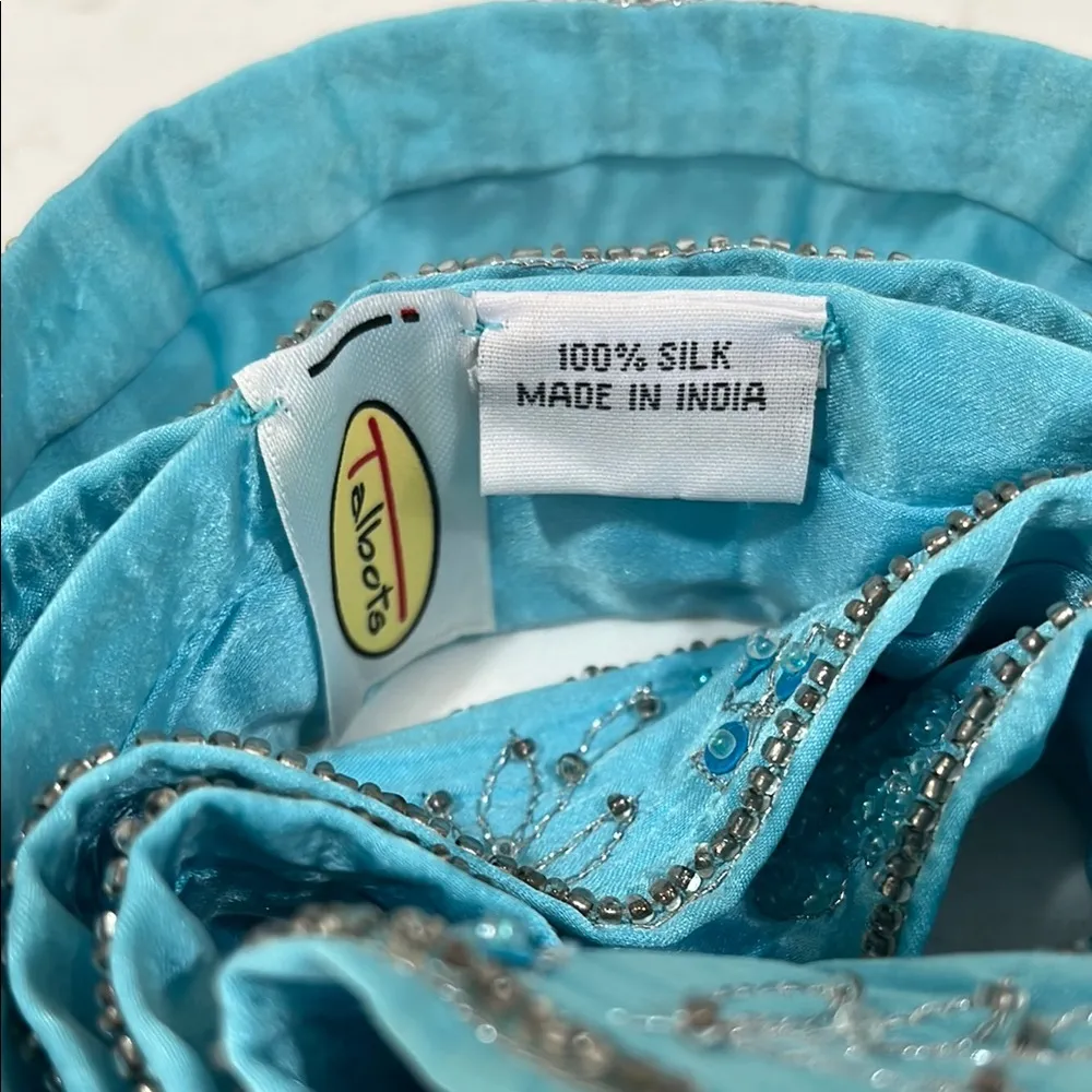 Talbots Embroidered Blue Floral Belt - Image 2