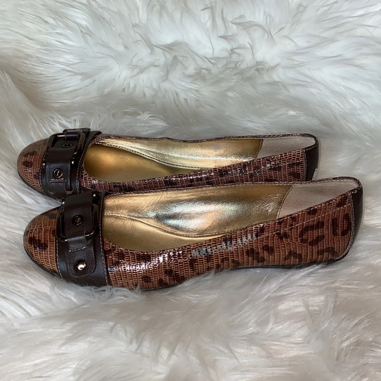 Sofft Leopard Print Flat Buckle Flats Shoes 8.5M Brown Size 8.5 - Image 5
