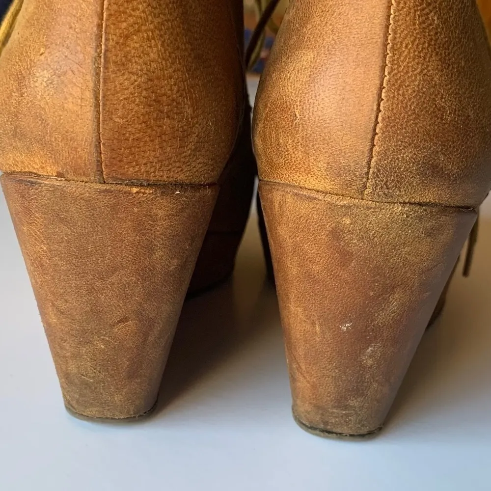 Steve Madden Maarkee Leather Lace Up Wedge Boots - Image 3