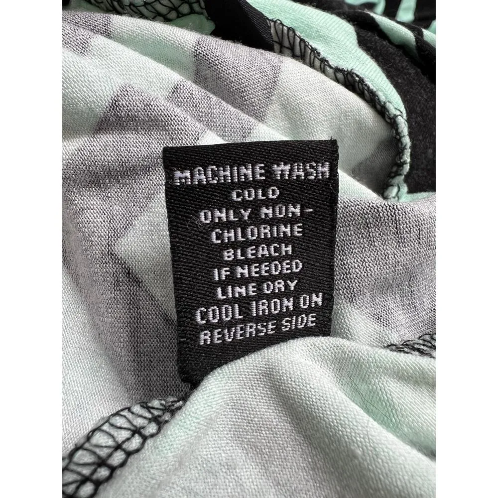 Justify Chevron Print Mint Green + Black Maxi Skirt Small - Image 8