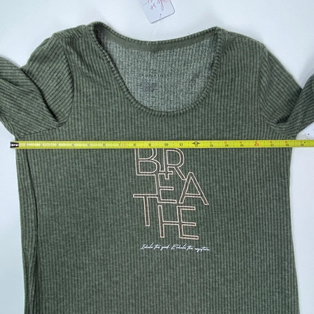 Danskin Oh so soft Breathe Olive Green Shirt NWT Women’s Size S - Image 5