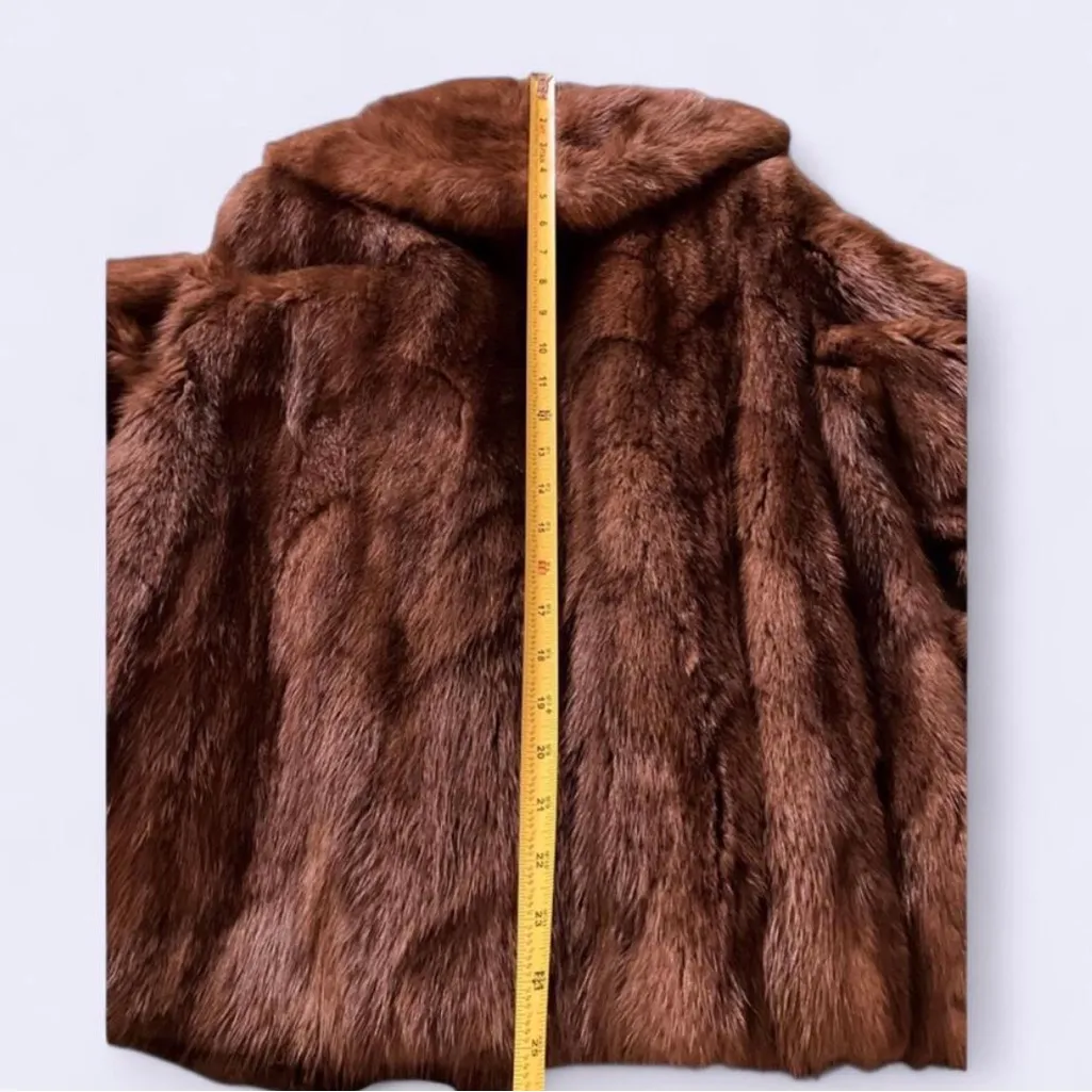 Mink Fur Coat size 8 Brown - Image 7